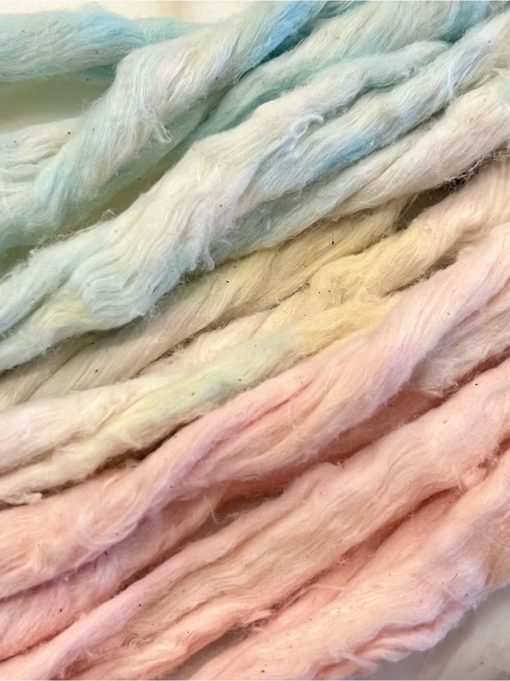Hand Dyed Pastel Color Cotton Sliver Roving - Picture 2 of 2